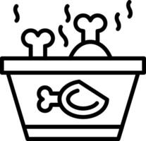 Chicken Bucket Line Icon vector