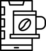 Coffee Mobile Line Icon vector