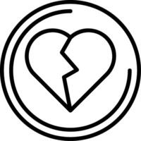 Heartbreak Line Icon vector
