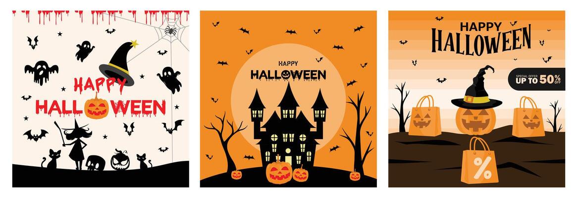 An old house with a scary tree and bats flying around at night for a Halloween party.