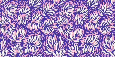 Vibrant seamless pattern featuring dynamic abstract floral shapes in bold pink, blue tones. Perfect for print design textiles, wrapping paper, wallpapers, and contemporary decorative projects vector
