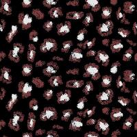 Seamless leopard-inspired pattern in brown tones on a black background. designs for fashion, home decor, or creative projects. A bold, colorful twist on a classic animal print vector