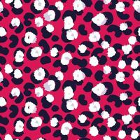 Vivid leopard inspired seamless pattern with bold black spots, white organic shapes on a red background. Abstract stylized print for fashion design, modern decor, and artistic branding projects. vector