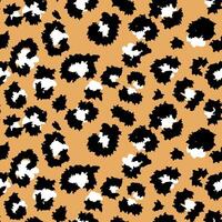 Stylish seamless pattern with black and white leopard-style spots on a rich orange background. Perfect print for fashion, textiles, wallpapers, and modern graphic design, vector