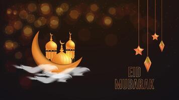 Ramadan Kareem Eid Mubarak Bokeh Background vector
