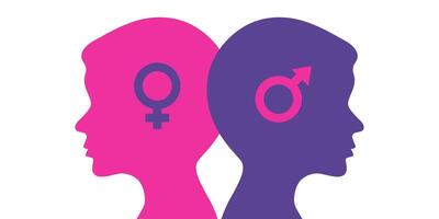 Gender choice in modern society. Silhouette of a boy child profile representing diversity and inclusion. Highlights multicultural and multigender relationships and the importance of equality vector