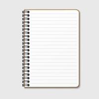 Notepad with a vertical spring spiral. Notebook with a lined sheet. Isolated illustration on a gray background vector