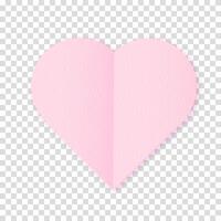 Pink love heart with a soft shadow. Minimalistic clipart illustration. vector