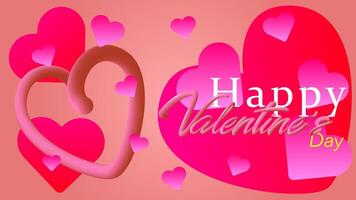 Valentines Day background illustration template. Valentines Day background with realistic hearts. Happy Valentines day sale banner, flyer, invitation, poster, background design vector