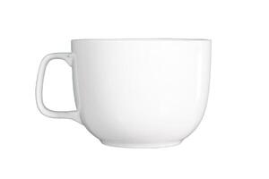 Minimalist White Ceramic Coffee Mug Isolated on White Background for Product Display and Design Mockups photo