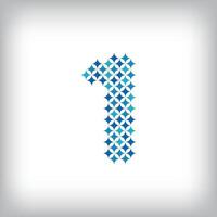 Modern star number 1 logo. All numbers are in line strip form. Alphabet number character and numbers linear abstract design. logo, corporate identity, application, creative poster and more. vector