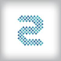 Modern star number 2 logo. All numbers are in line strip form. Alphabet number character and numbers linear abstract design. logo, corporate identity, application, creative poster and more. vector