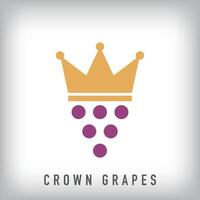 Crown and grape grains logo. Uniquely designed color transitions. Idea logo template moving towards the top. vector