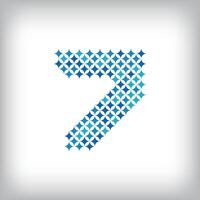 Modern star number 7 logo. All numbers are in line strip form. Alphabet number character and numbers linear abstract design. logo, corporate identity, application, creative poster and more. vector