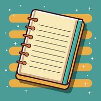 Old notebook image. Flat style. vector