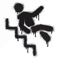 Falling spray icon from stairs isolated on white background. vector