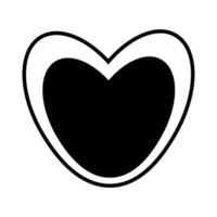 Black and white heart isolated on white background. Doodle element for you design. Valentines day concept. vector