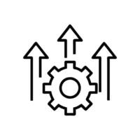 Colorful gears and an arrow combine to illustrate streamlined business process automation vector