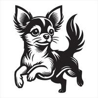 Chihuahua dog with large expressive eyes and a curious expression vector