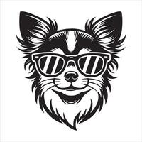 Chihuahua Sunglass on transparency background vector