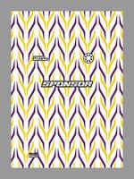 A colorful abstract pattern with overlapping diamond shapes in shades of yellow, purple, and white. The pattern has a sporty, geometric style vector