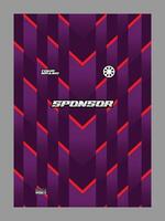 A purple and red abstract jersey design with geometric patterns vector