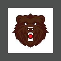 A fierce brown bear with sharp teeth and an angry expression vector