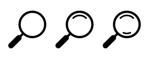 Magnifying glass icon, magnifier or loupe icon. Web search icon. vector