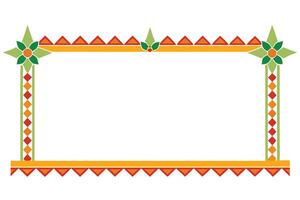 Decorative red square floral frame vector