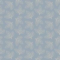 Elegant beige leaf pattern on a soft blue background. Perfect for textile design, wallpaper, packaging, and website backgrounds. vector