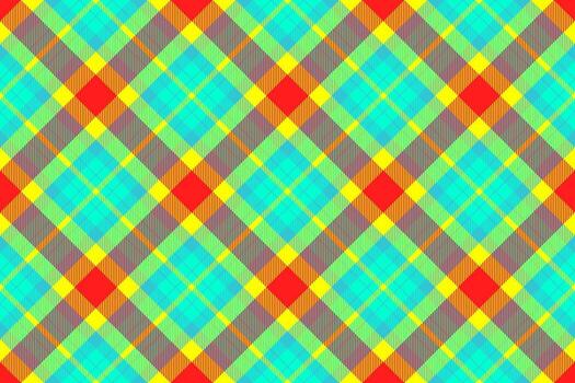 Textile check tartan of texture pattern with a seamless fabric plaid background. vector