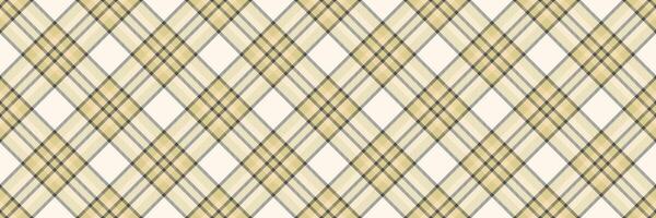 Kingdom plaid check texture, ireland pattern fabric . Scratched tartan textile seamless background in sea shell and yellow colors. vector