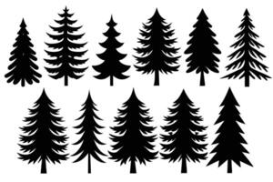 Tree silhouette isolated on white background vector