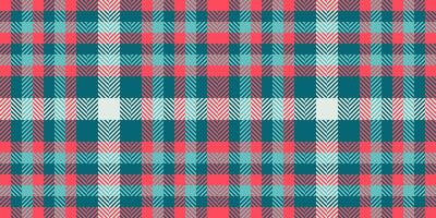 Gift tartan texture background, aesthetic seamless plaid . Knit pattern textile check fabric in cyan and red colors. vector