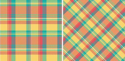 Texture fabric of background seamless plaid with a check pattern textile tartan. Set in rainbow colors. Stylish scarves for women. vector