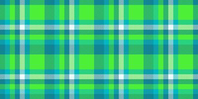 Quality texture background check, cosy plaid seamless . Place tartan textile fabric pattern in cyan and green colors. vector