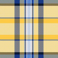 Vibrant yellow, blue, and black diagonal plaid pattern. Perfect for textile design, website backgrounds, or fashion-related projects. Stylish and modern geometric texture. vector