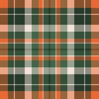 Tile background fabric, worldwide check seamless tartan. Down texture plaid textile pattern in orange and green colors. vector
