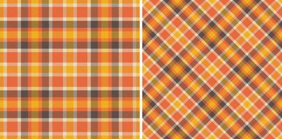 Seamless background of plaid pattern fabric with a tartan check texture textile. Set in coffee colors of buffalo fashion for a rustic look. vector