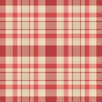 Elegant red and cream plaid pattern. Perfect for textile design, website backgrounds, or scrapbooking. Subtle texture adds visual appeal. Ideal for projects needing a touch of rustic charm. vector