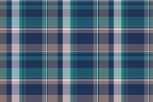 Chic textile seamless tartan, eps background fabric. Yuletide texture check pattern plaid in pastel and cyan colors. vector