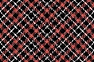 Stylish red and white plaid pattern on a black background. Perfect for textile designs, apparel, website backgrounds, and fall-themed projects. vector