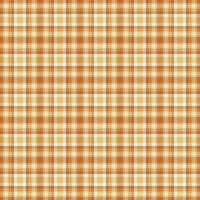 Shabby fabric textile seamless, wool plaid tartan texture. Knot background pattern check in amber and orange colors. vector