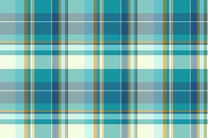 Color plaid texture check, graph pattern fabric . Rest seamless tartan textile background in cyan and amber colors. vector