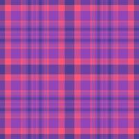 Performance fabric pattern plaid, post textile texture. Woman tartan seamless check background in purple and pink colors. vector