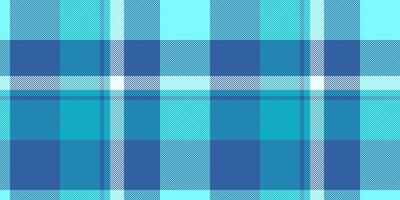 Mint check plaid seamless, repetition background textile. Xmas fabric pattern tartan texture in cyan and blue colors. vector