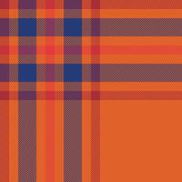 Plaid check in orange and red colors. Seamless fabric texture. Tartan textile print. vector