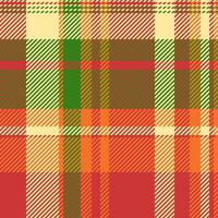 Diverse check fabric seamless, canvas pattern background tartan. Trousers plaid textile texture in red and yellow colors. vector