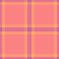 Gorgeous check plaid texture, livingroom fabric background pattern. Print tartan seamless textile in red and orange colors. vector