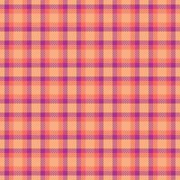 Quilted fabric seamless textile, vichy check plaid background. Mesh tartan texture pattern in orange and red colors. vector